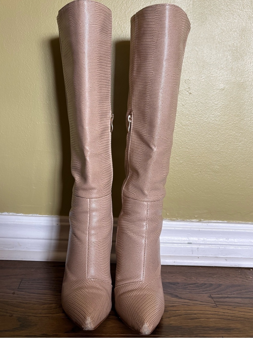 Billini Mila Tall Heeled Boots - Light Faux Leather